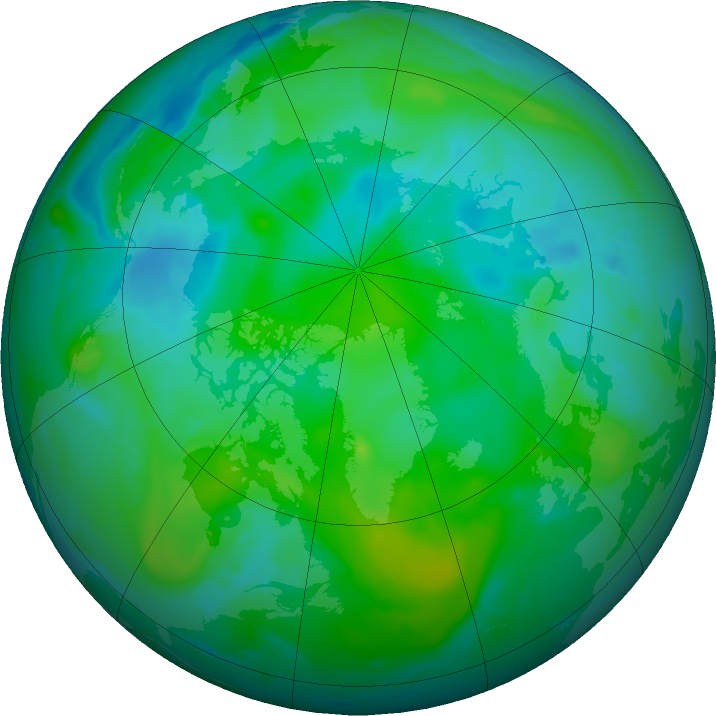 Arctic ozone map for 21 August 2016